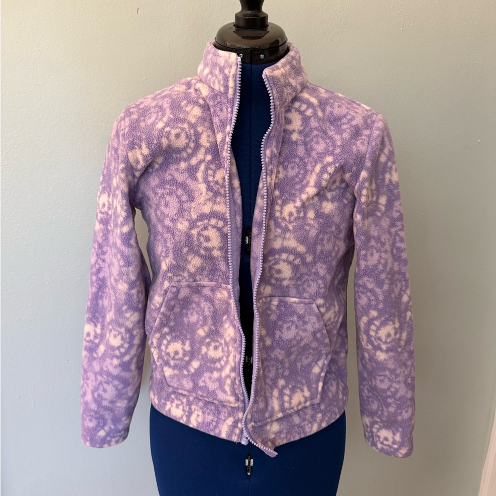 Eddie Bauer Lavender Patterned Fleece Jacket
